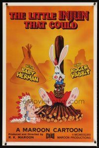 2b503 LITTLE INJUN THAT COULD Kilian 1sh '88 great Roger Rabbit & Baby Herman cartoon art!