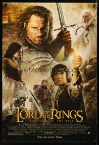 2b513 LORD OF THE RINGS: THE RETURN OF THE KING advance DS 1sh '03 Jackson, cool cast montage!