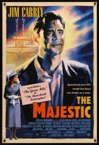 2b524 MAJESTIC int'l DS 1sh '01 great art of Jim Carrey, Laurie Holden, directed by Frank Darabont!