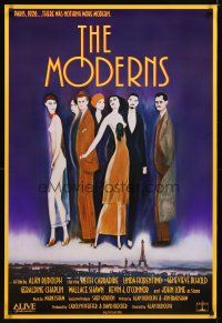 2b557 MODERNS 1sh '88 Alan Rudolph, Keith Carradine, cool art of trendy 1920s people!