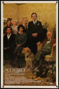 2b559 MOONSTRUCK style B 1sh '87 Nicholas Cage, Danny Aiello, Cher, great cast portrait!