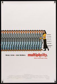 2b564 MULTIPLICITY int'l DS 1sh '96 many Michael Keatons hug one Andie MacDowell!