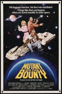 2b567 MUTANT ON THE BOUNTY 1sh '89 sci-fi comedy, wild image of cast on spaceship!