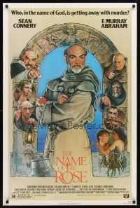 2b570 NAME OF THE ROSE 1sh '86 Der Name der Rose, great Drew Struzan art of Sean Connery as monk!