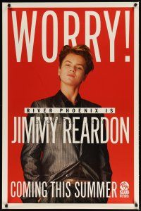 2b573 NIGHT IN THE LIFE OF JIMMY REARDON teaser 1sh '88 cool image of River Phoenix, worry!