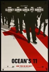 2b585 OCEAN'S 11 teaser DS 1sh '01 Steven Soderbergh, George Clooney, Matt Damon, Brad Pitt