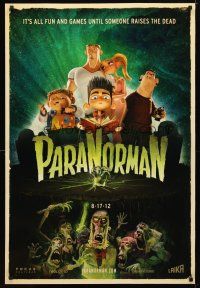 2b593 PARANORMAN advance DS 1sh '12 it's all fun and games until someone raises the dead!