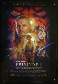 2b600 PHANTOM MENACE DS style B 1sh '99 George Lucas, Star Wars Episode I, art by Drew!