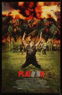 2b607 PLATOON int'l 1sh '86 Oliver Stone, Vietnam, classic scene of Willem Dafoe!