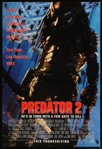 2b617 PREDATOR 2 advance DS 1sh '90 Danny Glover, Gary Busey, cool sci-fi sequel!
