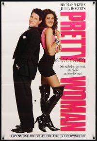 2b618 PRETTY WOMAN teaser 1sh '90 sexiest prostitute Julia Roberts loves wealthy Richard Gere!