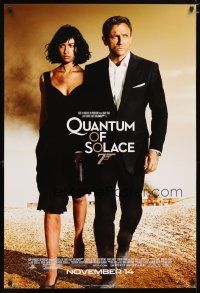 2b627 QUANTUM OF SOLACE advance 1sh '08 Daniel Craig as James Bond + sexy Olga Kurylenko!