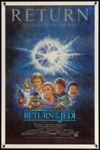 2b646 RETURN OF THE JEDI 1sh R85 George Lucas classic, different montage art by Tom Jung!