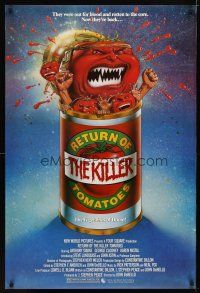 2b650 RETURN OF THE KILLER TOMATOES 1sh '88 Darrow art, out for blood & now they're back!