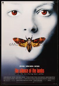 2b696 SILENCE OF THE LAMBS style D 1sh '90 great image of Jodie Foster w/moth over mouth!