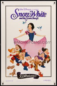 2b719 SNOW WHITE & THE SEVEN DWARFS foil 1sh R87 Walt Disney animated cartoon fantasy classic!