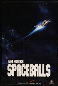 2b724 SPACEBALLS teaser 1sh '87 Mel Brooks sci-fi Star Wars spoof, John Candy, Pullman, Moranis