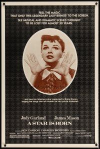 2b727 STAR IS BORN 1sh R83 great close up art of Judy Garland, James Mason, classic!