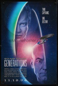 2b733 STAR TREK: GENERATIONS int'l advance 1sh '94 Patrick Stewart as Picard, William Shatner as Kirk!
