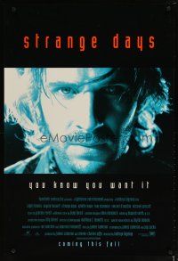 2b746 STRANGE DAYS blue style advance 1sh '95 close-up of Ralph Fiennes, you know you want it!