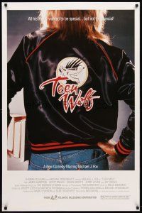2b761 TEEN WOLF back style 1sh '85 teenage werewolf Michael J. Fox, different image!
