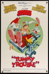 2b787 TUMMY TROUBLE DS 1sh '89 Roger Rabbit & sexy nurse Jessica with doctor Baby Herman!