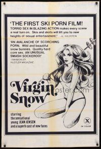 2b808 VIRGIN SNOW 1sh '76 the sexy sensational young Jean Jennings skiing mostly naked!