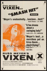 2b810 VIXEN reviews 1sh '68 classic Russ Meyer, sexy naked Erica Gavin!