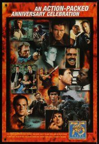 2b822 WARNER BROS: 75 YEARS ENTERTAINING THE WORLD 27x40 video poster '98 action-packed, many images