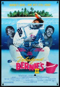 2b827 WEEKEND AT BERNIE'S 2 1sh '93 wacky image of Bernie underwater, Jonathan Silverman!