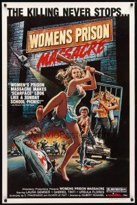 2b842 WOMEN'S PRISON MASSACRE 1sh '85 Emanuelle Fuga Dall'Inferno, wild art of violent girls!