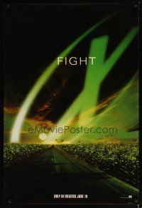 2b846 X-FILES style A teaser 1sh '98 David Duchovny, Gillian Anderson, Martin Landau, fight!