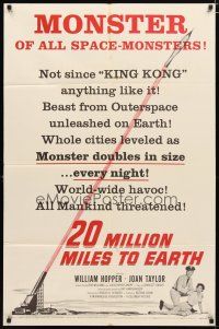 2c001 20 MILLION MILES TO EARTH style B 1sh '57 monster of all space-monsters, not since King Kong!