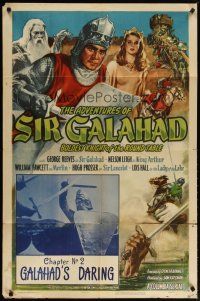 2c013 ADVENTURES OF SIR GALAHAD chapter 2 1sh '49 George Reeves, Knights of the Round Table!