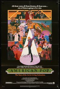 2c031 AMERICAN POP 1sh '81 cool rock & roll art by Wilson McClean & Ralph Bakshi!