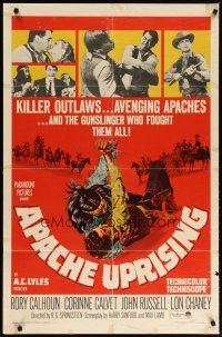2c044 APACHE UPRISING 1sh '66 Rory Calhoun, art of cowboys & Native Americans!