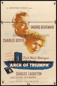 2c046 ARCH OF TRIUMPH 1sh '47 Ingrid Bergman, Charles Boyer, from novel by Erich Maria Remarque!