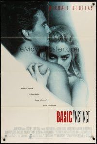 2c063 BASIC INSTINCT DS 1sh '92 Paul Verhoeven directed, Michael Douglas & sexy Sharon Stone!