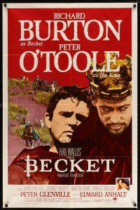 2c070 BECKET 1sh '64 Richard Burton in the title role, Peter O'Toole, John Gielgud!