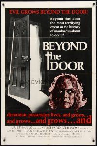 2c079 BEYOND THE DOOR 1sh '74 demonic possession lives, the most terrifying event of mankind!