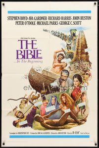 2c081 BIBLE 1sh '67 John Huston directed & played Noah, huge all-star cast!