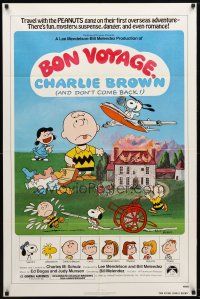2c102 BON VOYAGE CHARLIE BROWN 1sh '80 Peanuts, Charles M. Schulz art, Snoopy!