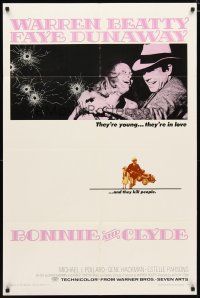 2c103 BONNIE & CLYDE 1sh '67 the most notorious crime duo Warren Beatty & Faye Dunaway!