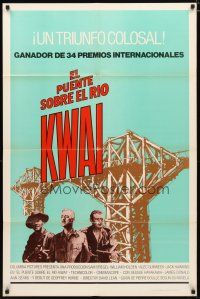 2c113 BRIDGE ON THE RIVER KWAI Spanish/U.S. 1sh R72 William Holden, Alec Guinness, David Lean classic!
