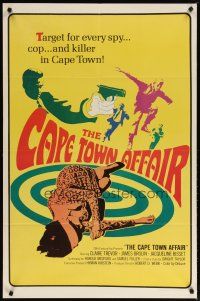 2c139 CAPE TOWN AFFAIR 1sh '67 Claire Trevor, James Brolin, cool psychedelic art & design!