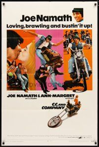 2c125 C.C. & COMPANY 1sh '70 great images of Joe Namath on motorcycle, biker gang!