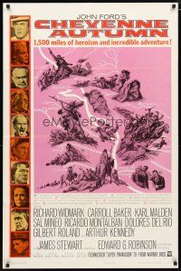 2c156 CHEYENNE AUTUMN 1sh '64 John Ford directed, 1,500 miles of heroism and incredible adventure!