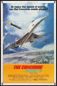 2c176 CONCORDE: AIRPORT '79 style B 1sh '79 cool art of the fastest airplane attacked by missile!