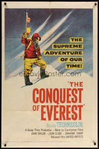 2c178 CONQUEST OF EVEREST 1sh '53 Sir Edmund Hillary & sherpa Tensig Norgay, roof of the world!