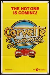 2c182 CORVETTE SUMMER teaser 1sh '78 cool different art of custom Chevrolet Corvette!
